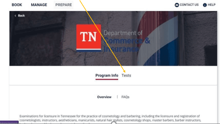 TN Department of Commerce website interface.